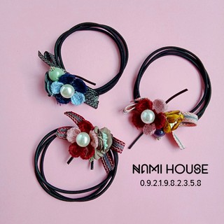 2 Cột tóc bông hoa nhiều màu dễ thương phụ kiện tóc style hàn quốc (ảnh shop tự chụp) - namimi