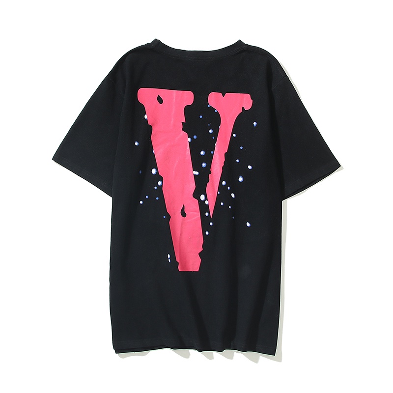 Áo Thun cotton Ngắn Tay In Họa Tiết Vlone Thời Trang Cho Nam Nữ