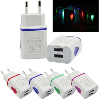 Củ Sạc 5V 2.1A US/EU Có Đèn LED