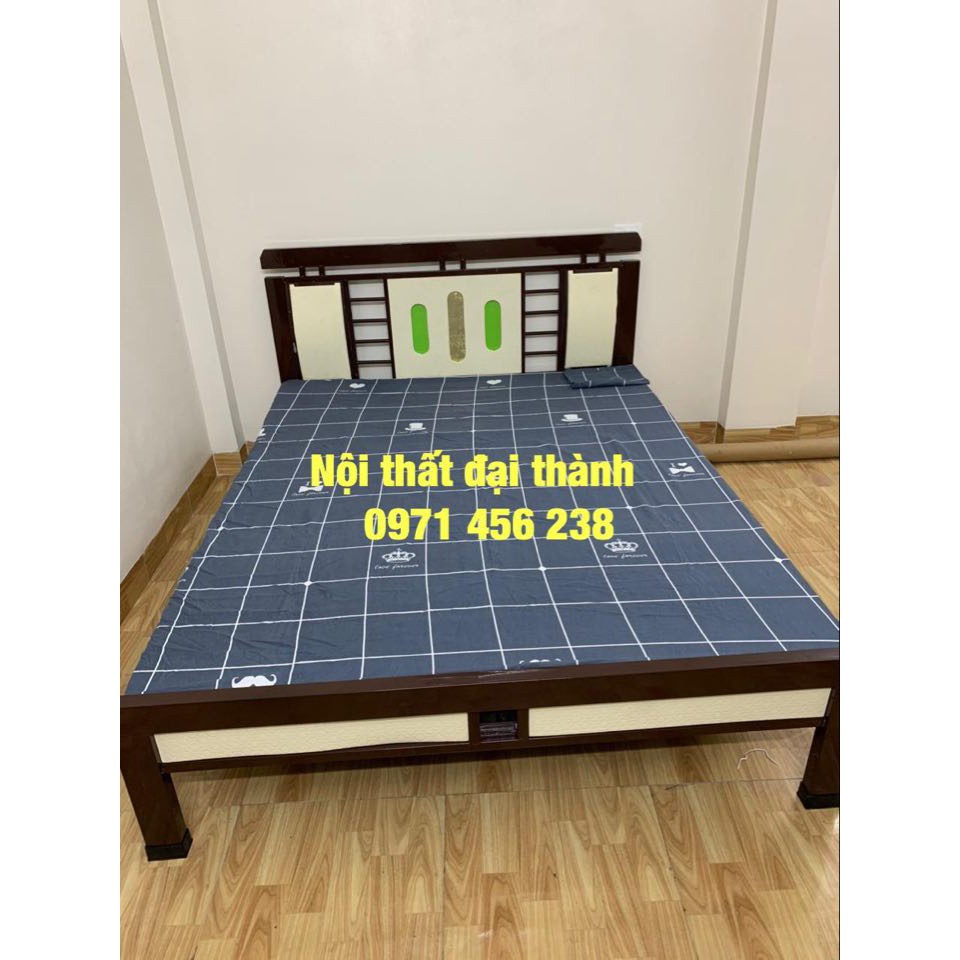 Giường sắt kiểu gỗ Đại Thành 1- 1M6X2M, tháo lắp dễ dàng, miễn phí vận chuyển nội thành Hà Nội