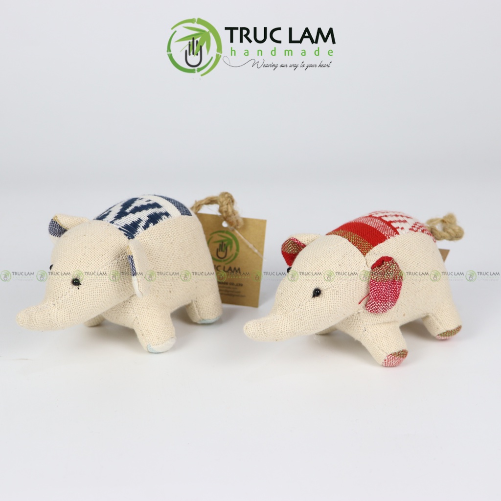 Đồ Chơi Cho Bé Thú Nhồi Bông Voi Con Vải Thổ Cẩm Dệt Tay Bông Gòn Cao Cấp – Trúc Lâm Handmade