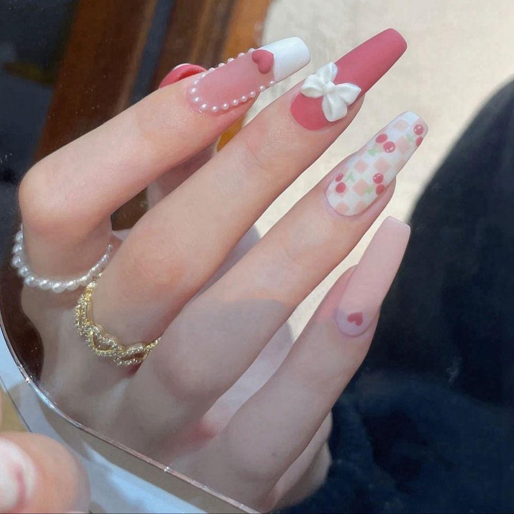 NIUYOU Hộp 24 Móng Tay Giả Trang Trí Nghệ Thuật