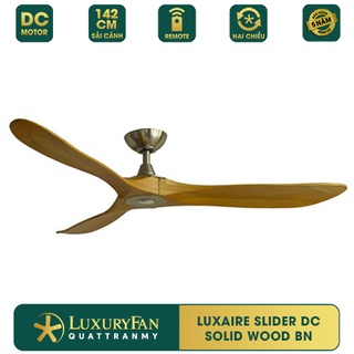 Quạt trần luxuryfan luxaire slider dc solid wood bn/ob- động cơ dc tiết kiệm điện, cánh gỗ tự nhiên