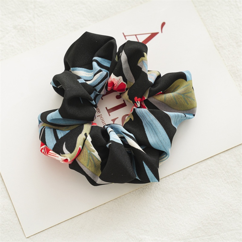 Dây Buộc Tóc Họa Tiết Hoa Nhiều Màu Sắc Phong Cách Retro Thời Trang Cho Nữ