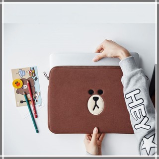 Túi chống sốc hình gấu Brown Line Hàn Quốc 2019 cho máy tính xách tay Macbook