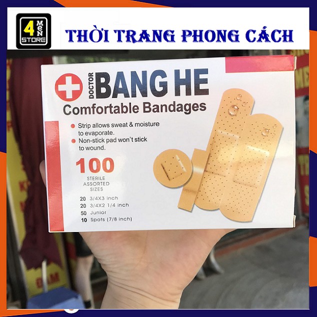 Set 100 Băng Cá Nhân Y Tế  Nhiều Size  - Combo 100 Băng Keo Cá Nhân Chuyên