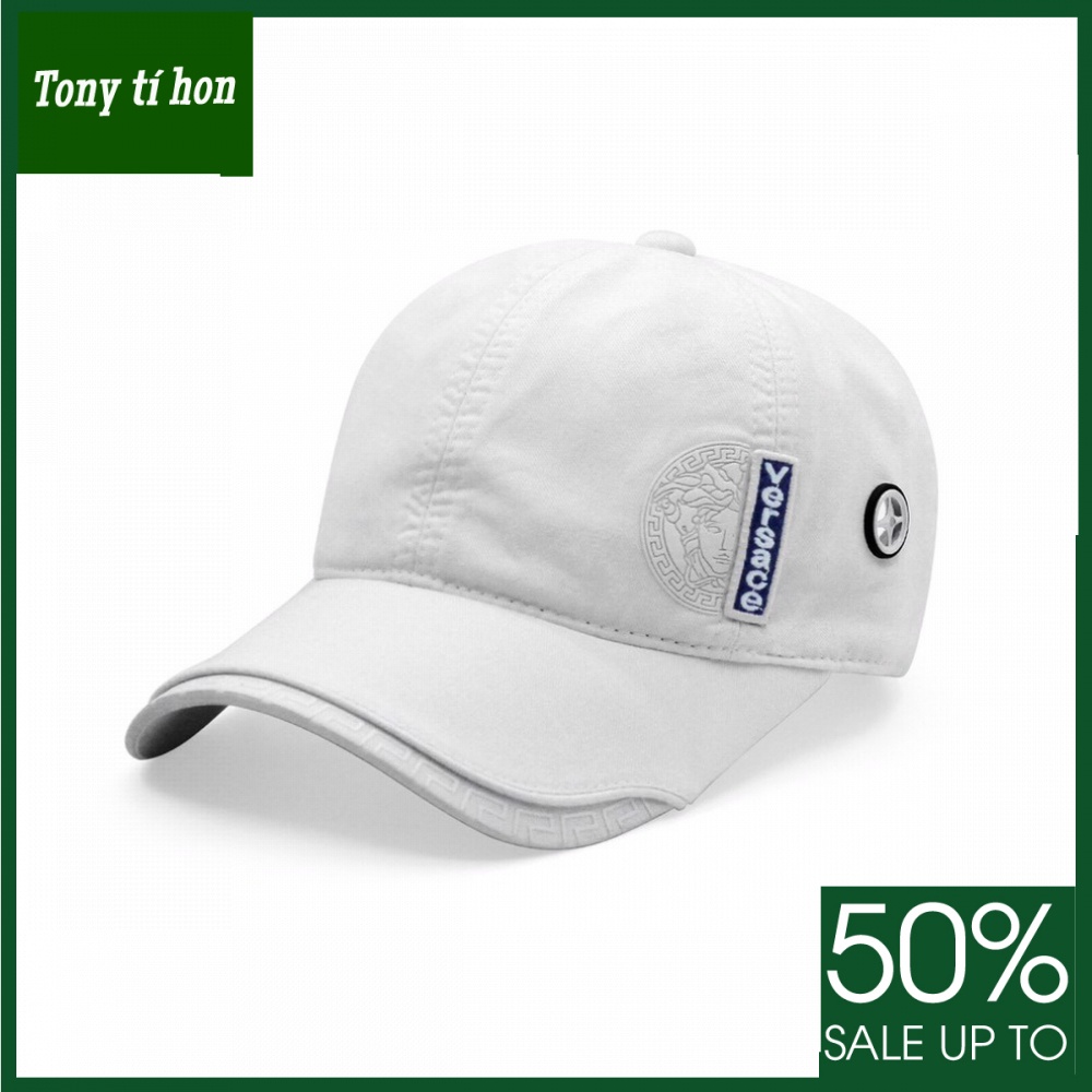 Tony tí hon_ tặng quà khi mua_ Mũ nón kết lưỡi trai nam nữ Versa.ce màu trắng cao cấp - màu trắng , màu đen