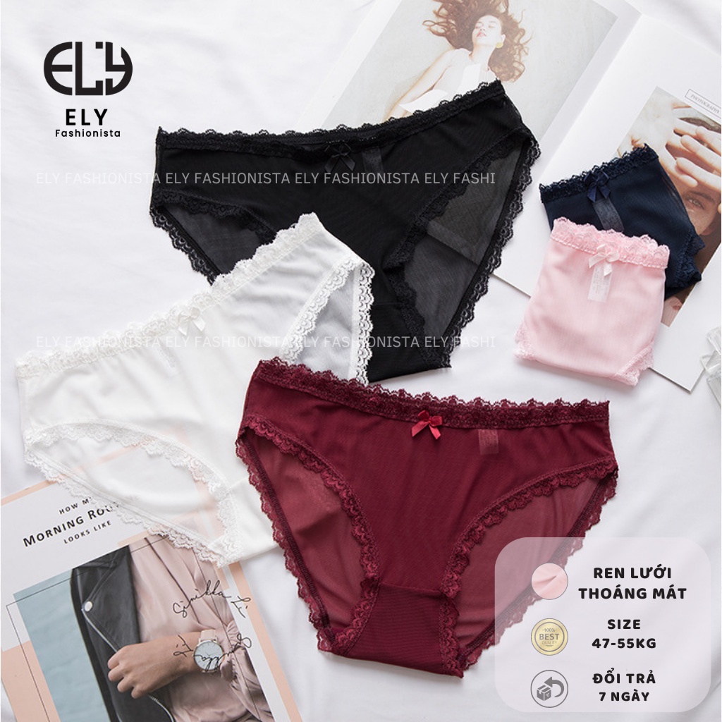 Quần lót nữ gợi cảm siêu mỏng ôm dáng không tạo hằn sexy quyến rũ nhiều màu đẹp, quần lót ren cao cấp ELY199