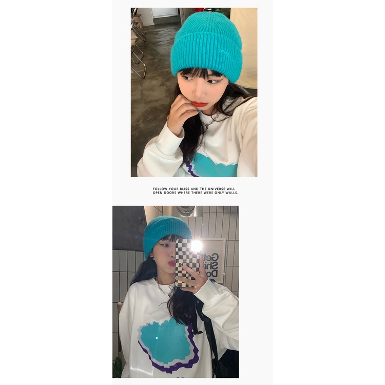 Nón len trùm đầu thêu chữ BACKNOWAumn phong cách Nhật Bản và Hàn Quốc