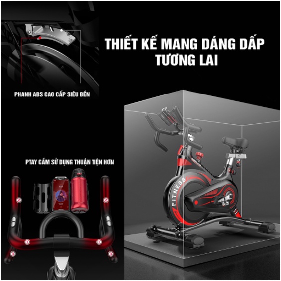 Xe đạp tập gym tại nhà cao cấp JOBUR JINESS S500 - Bánh đà kháng từ + Đo nhịp tim Tặng kèm Tai nghe và BGN