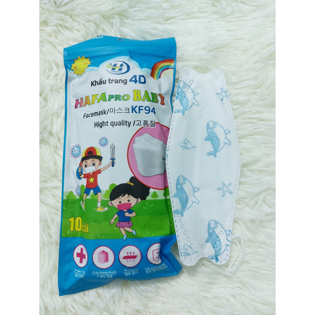Combo 10 - 50 Cái Khẩu Trang Trẻ Em KF94 Có In Hình - Ôm Sát Mặt - Có Nẹp Mũi Chống Tuột