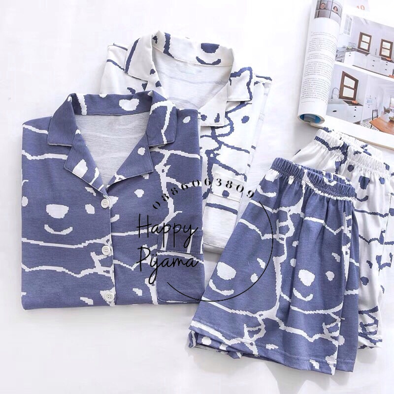 Bộ ngủ Pijama Cotton Hình Gấu CỰC HOT Hai Màu Xanh, Trắng | BigBuy360 - bigbuy360.vn