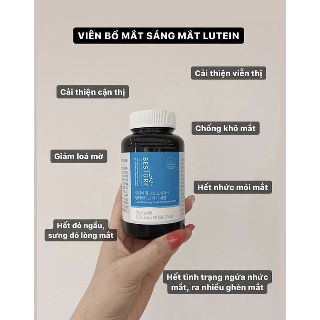 Viên Uống Bổ Mắt Besture 60 Viên Giúp Sáng Mắt Chính Hãng Hàn Quốc