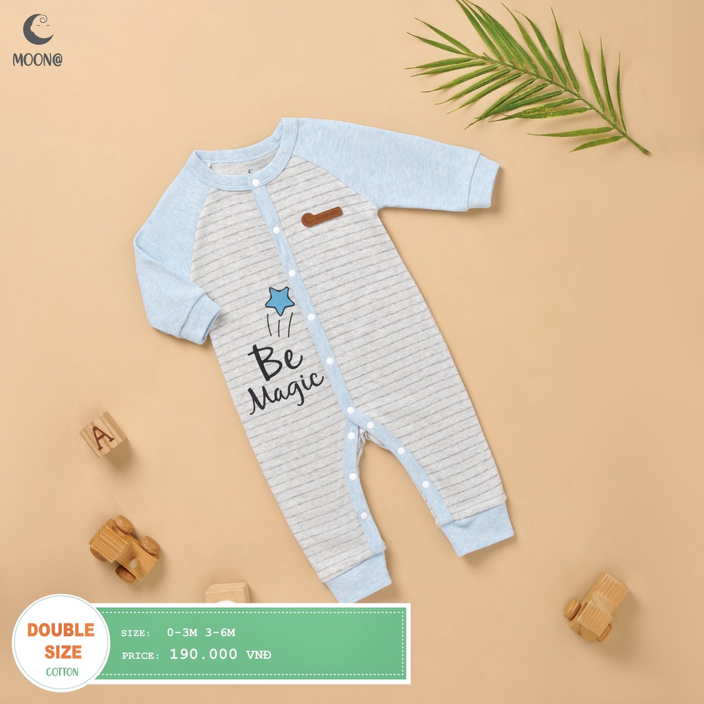 Body cho bé sơ sinh MOON Be Magic Body nỉ bé mặc đông ấm size 0-6 tháng