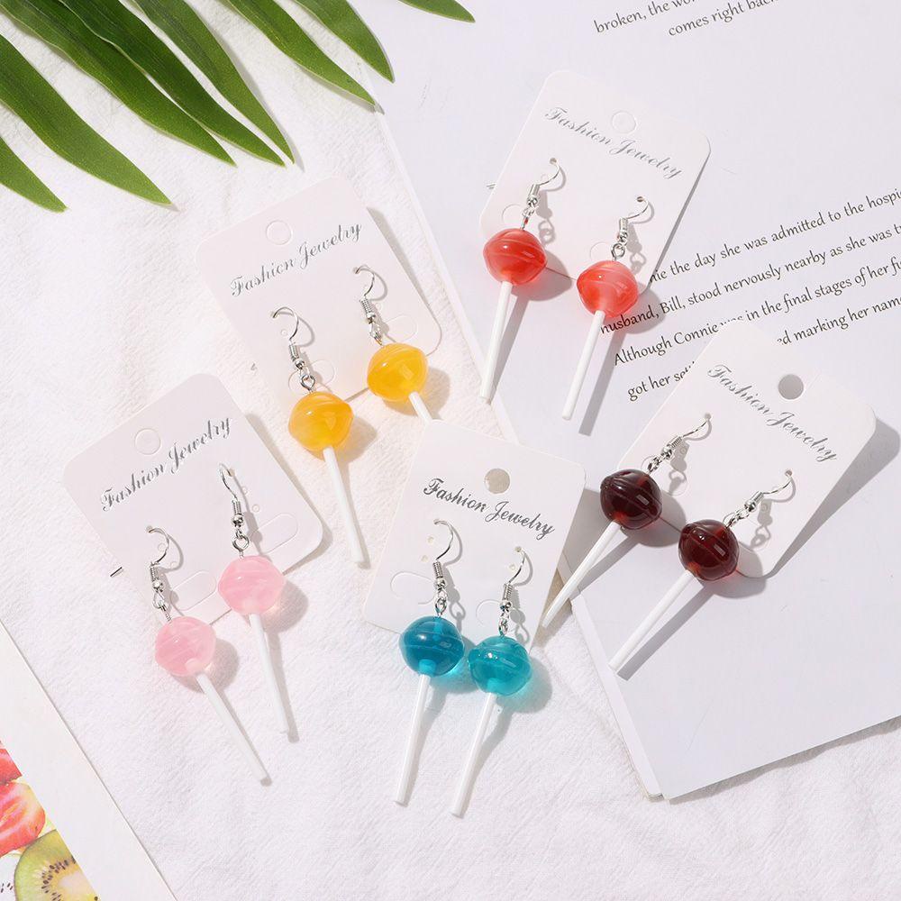 Hoa Tai Hình Kẹo Mút Bằng Resin Dễ Thương Cho Nữ