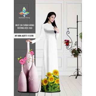Vải áo dài nguyên bộ in 3d
