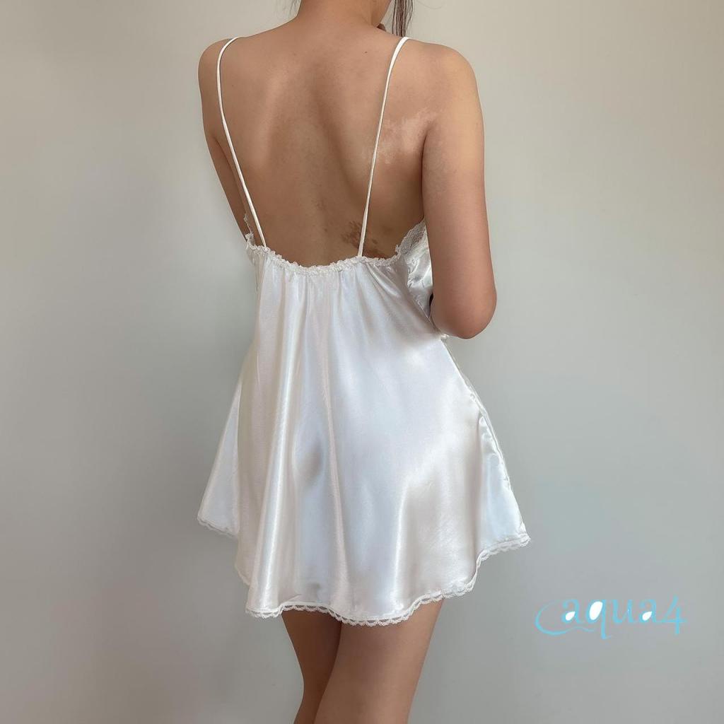Đầm Ngủ Cổ Chữ V Chất Liệu Mềm Mại Phối Ren Thời Trang Mùa Hè Quyến Rũ Cho Nữ