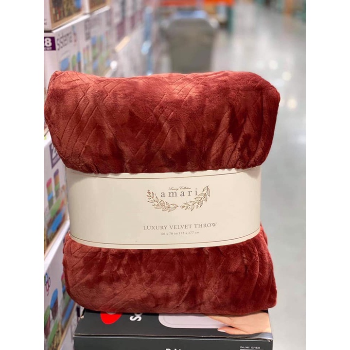 [Bình Dương] Mền Luxury Collection Amari Dark Red Luxury Velvet Throw 152x177cm
