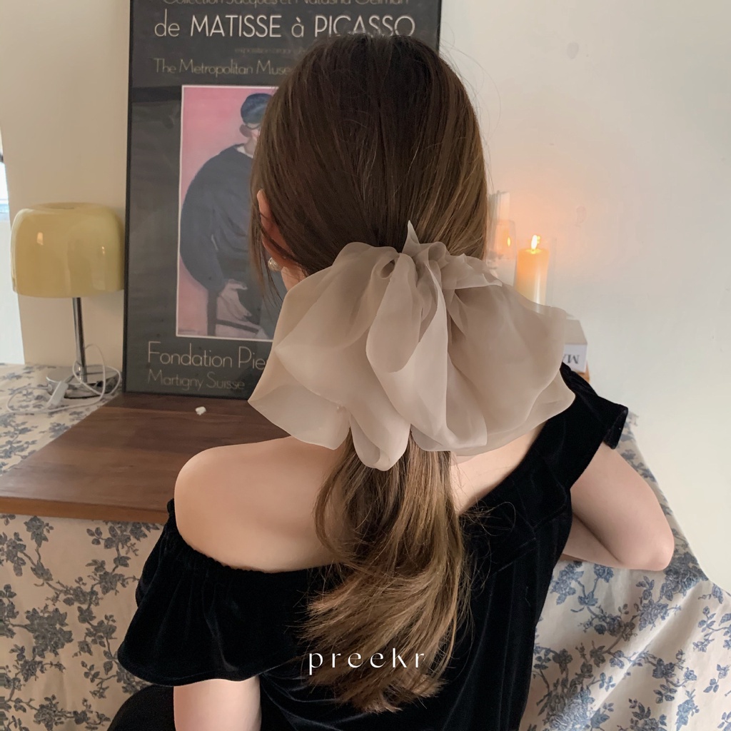 Kẹp Tóc Đính Nơ Vải Chiffon Thời Trang Cho Nữ