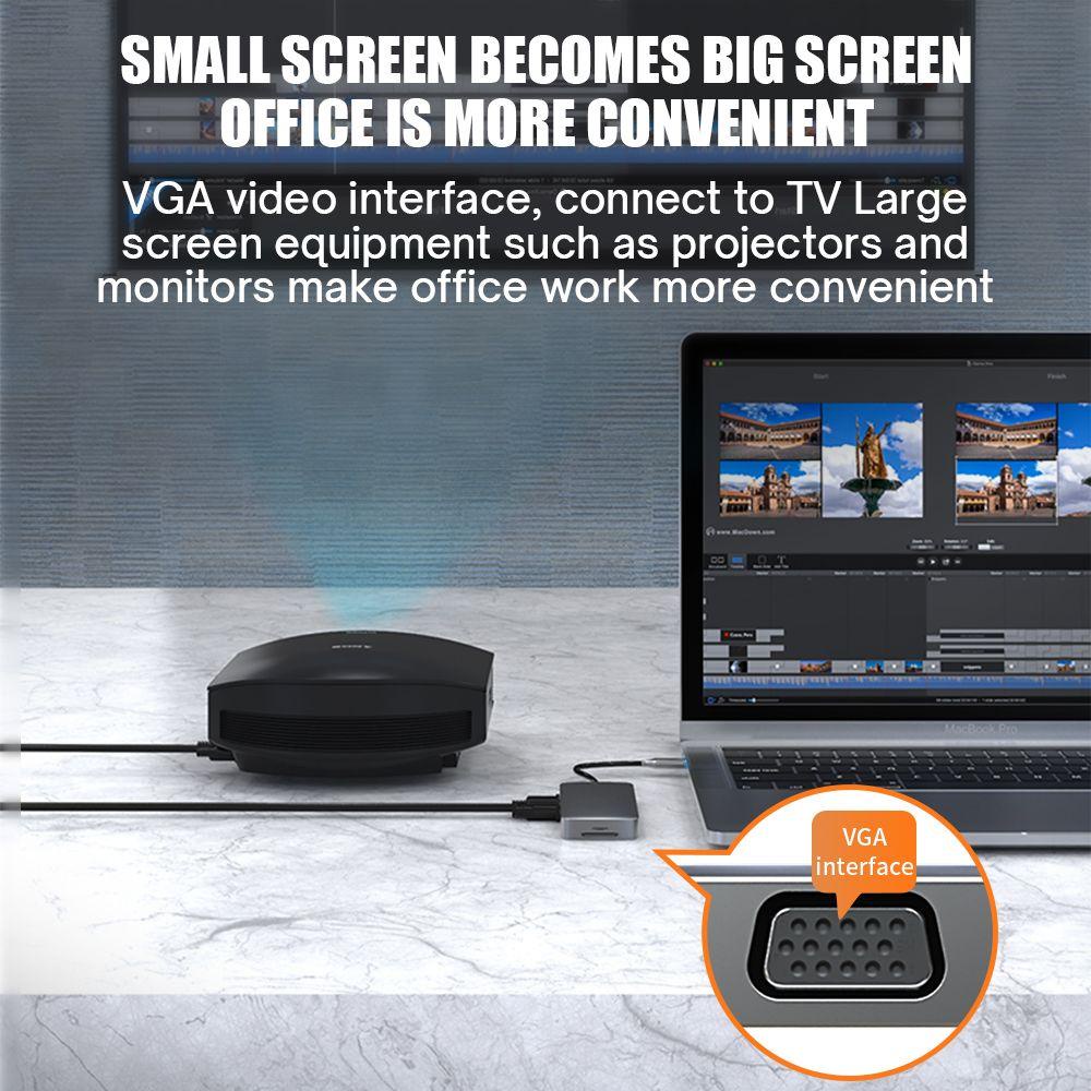 Đế Sạc Điện Thoại Chuyển Đổi Cổng USB C 10 Trong 1 SD TF RJ45 4K HDMI