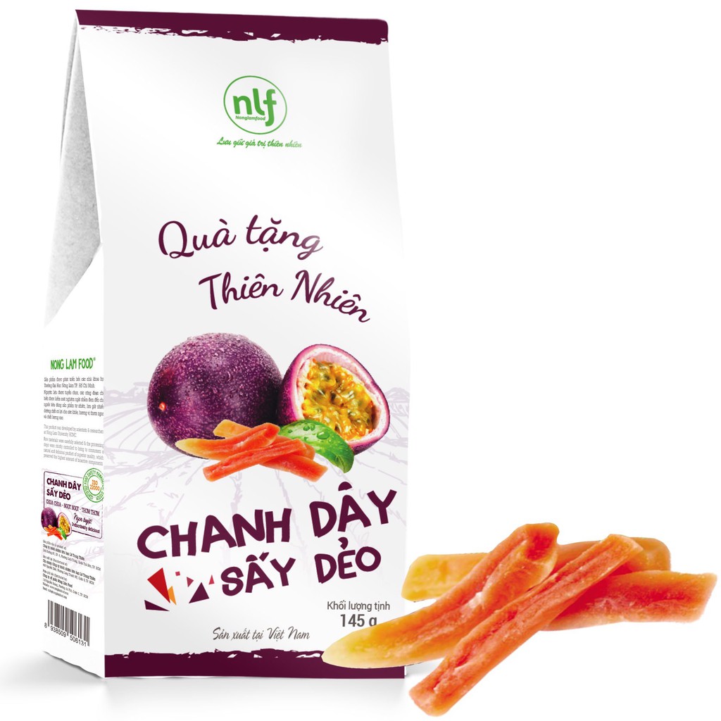 Chanh dây sấy dẻo 145g Nông Lâm Food trái cây sấy dẻo 100% thiên nhiên hỗ trợ giảm cân ăn kiêng,bổ sung các chất