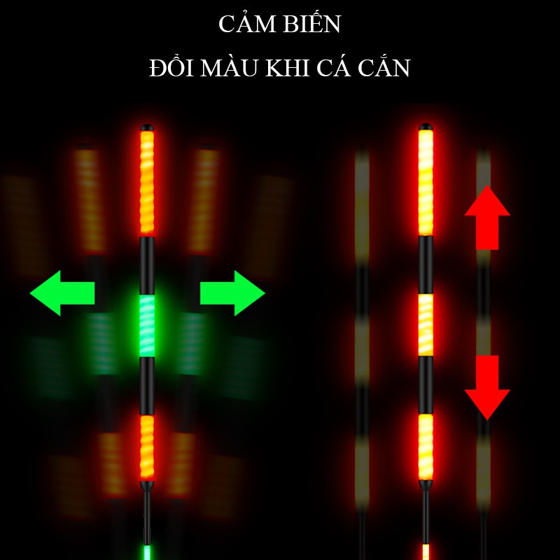 [Tặng Pin] Phao Câu Đài Thông Minh Tiểu Phượng Hoàng cảm biến trọng lực, Đổi Màu khi cá cắn siêu nhạy