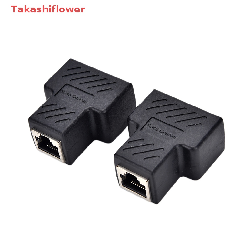 (Takashiflower) 1 to 2 LAN ethernet Network Cable RJ45 Splitter Plug Adapter Connector