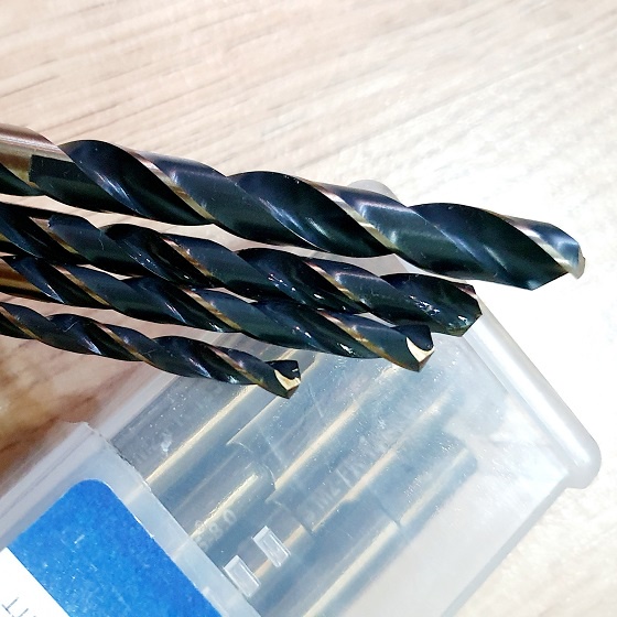 Bộ Gồm 4 Mũi Khoan Cỡ 4ly2, 5ly, 6ly, 8ly Đen Vàng Cực Phẩm Dùng Khoan Inox Chất Liệu Thép M2, HRC=68, Fr.135