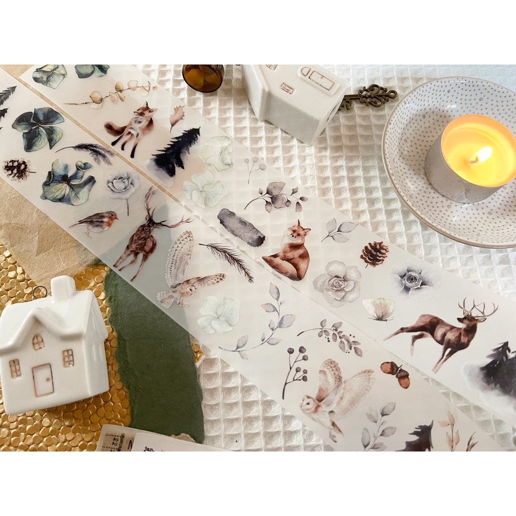 Băng keo Pet tape giáng sinh Winter wonderland chiết lẻ 60cm Heartly paper | meohime198
