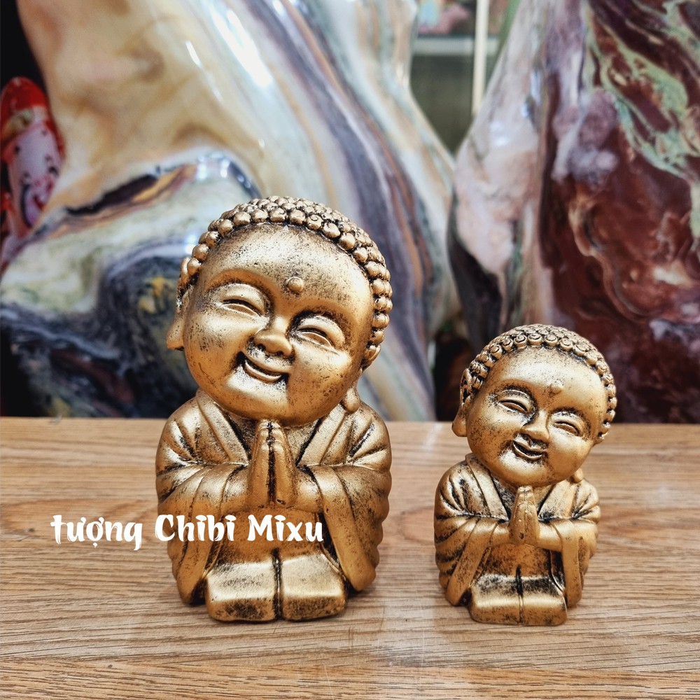 Tượng ni cô mỉm cười giả đồng cổ kính