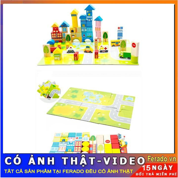 Xếp hình thành phố tương lai bằng bằng gỗ giá xưởng