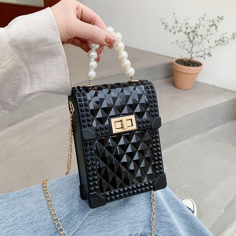 HOT: Túi Đeo Chéo Nữ Đậm Cá Tính Trẻ Chất Silicon Siêu Bền Quai Dây Hạt