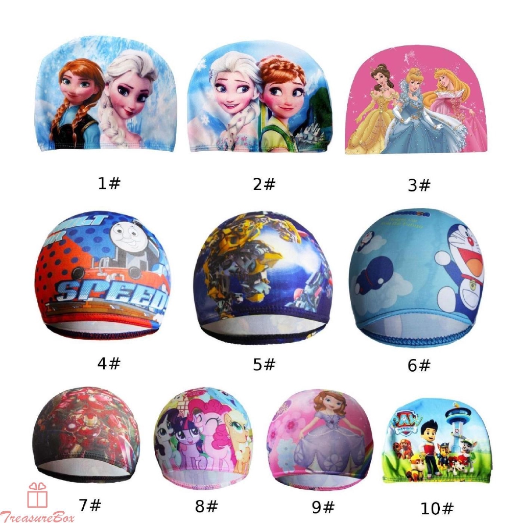 Nón bơi in họa tiết hoạt hình cho trẻ em