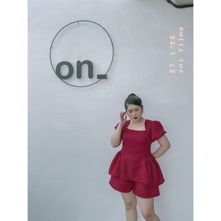 [MÚP BIGSIZE 60-100KG] Set cổ vuông đỏ - đen tay bồng