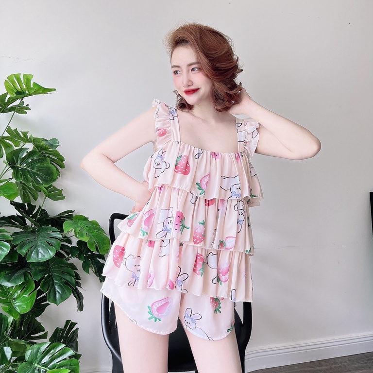Bộ Đồ Ngủ Nữ SOJUN Vải Mango 3 Tầng 40-65Kg