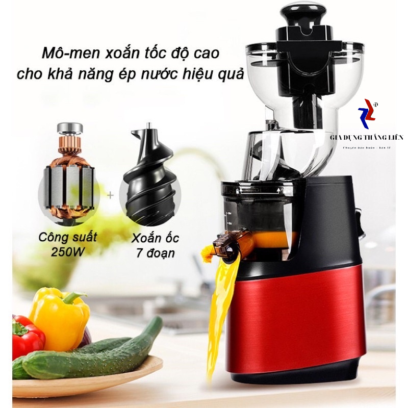 MÁY ÉP CHẬM , MÁY ÉP TRAI CÂY NGUYÊN QUẢ SAVTM JE35 CAO CẤP 250W CỔ RỘNG BẢO HÀNH 12 THÁNG
