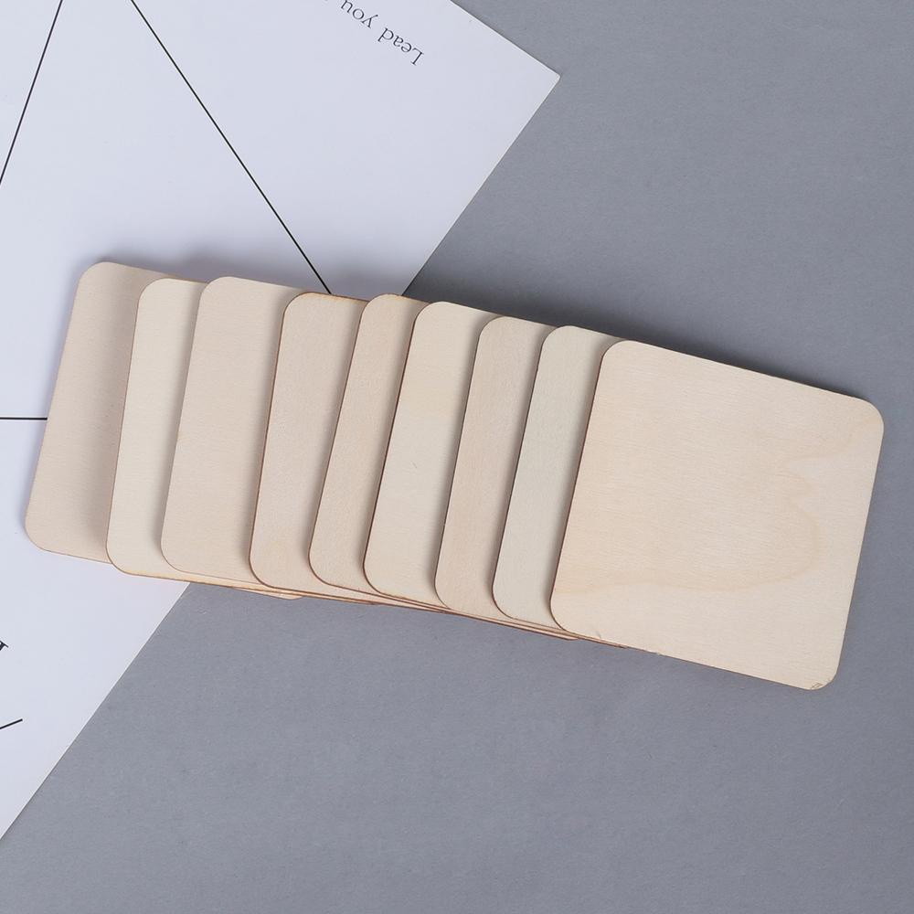 BORAG 10 / 50 / 100 Miếng Gỗ Vuông Tự Vẽ Trang Trí Sổ Tay