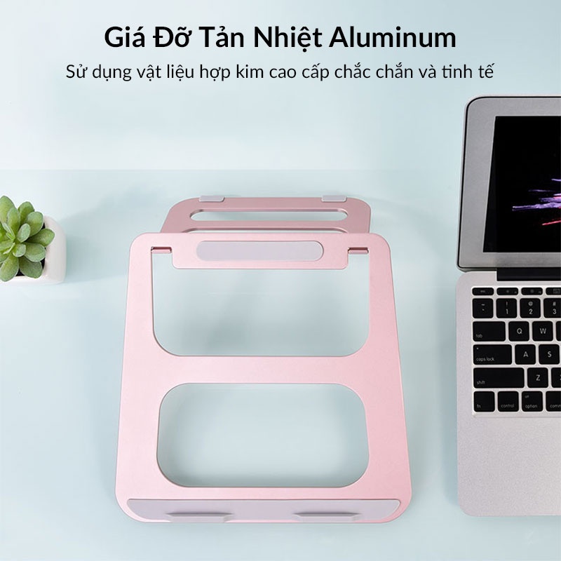 Đế Nâng Laptop, Macbook COTEetCI Aluminum Portable Stand Siêu Mỏng, Góc Nghiên 18 Độ, Dùng Cho Laptop 13 - 17 Inch