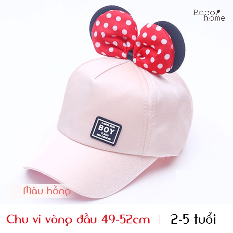 [Tặng kèm cột tóc] Mũ nón lưỡi trai cho bé từ 2-5 tuổi, hoạ tiết nơ 3D dễ thương cao cấp, khoá điều chỉnh tiện lợi HOT