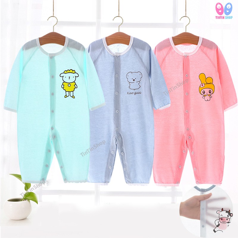 Body dài tay liền thân bodysuit dài tay cotton cho bé trai bé gái sơ sinh từ 3-12kg hàng đẹp xuất Hàn SLH16