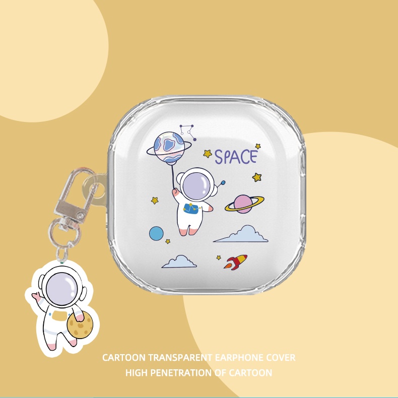 Vỏ Bảo Vệ Hộp Sạc Tai Nghe bluetooth Không Dây QCY T13 Bằng TPU Mềm Trong Suốt Chống Sốc Kiểu Hoạt Hình Đơn Giản Ốp