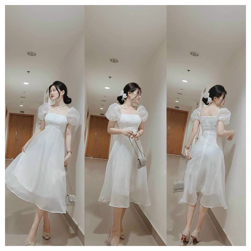 Đầm Nữ Dạ Tiệc Voan Tơ Kèm Lót Trong Thời Trang Nữ Sam Closet Free Size 40-55kg