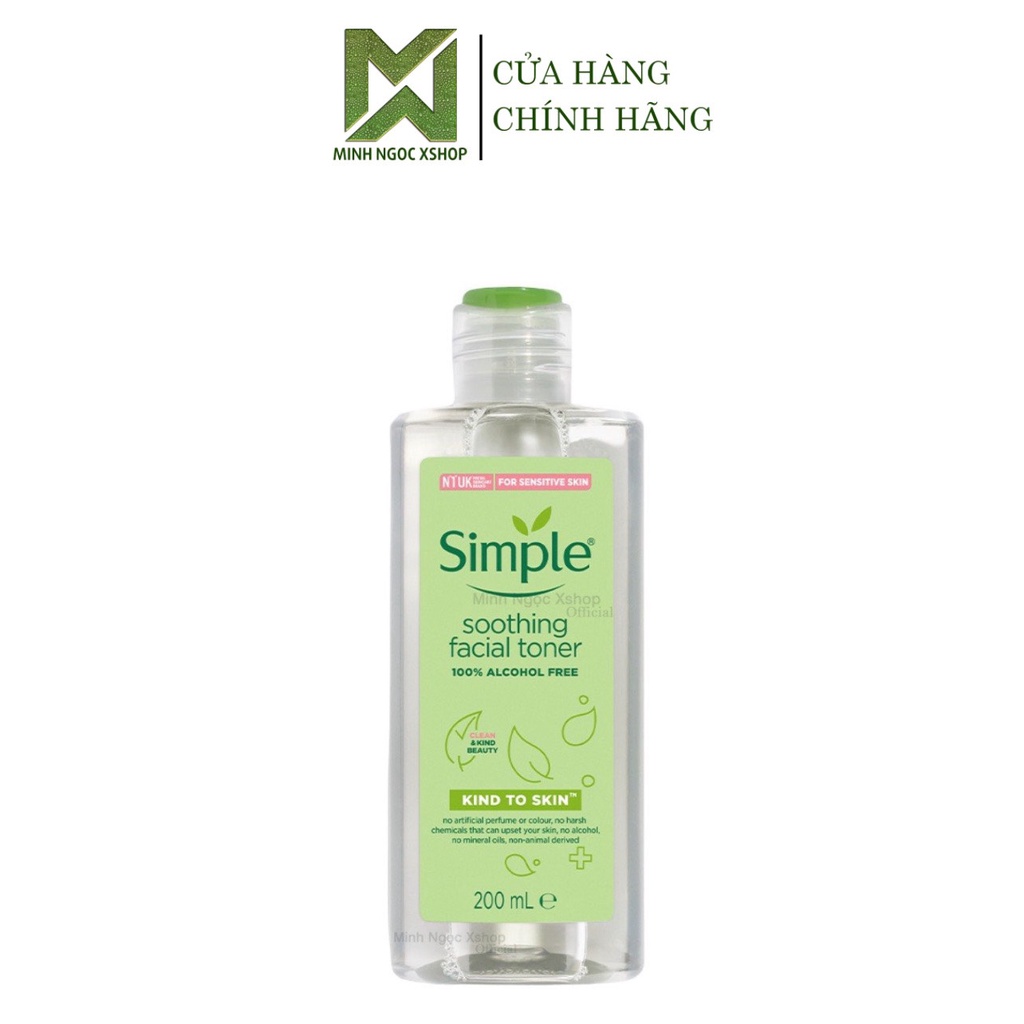 Nước hoa hồng dịu da Simple Soothing Facial Toner 200ml
