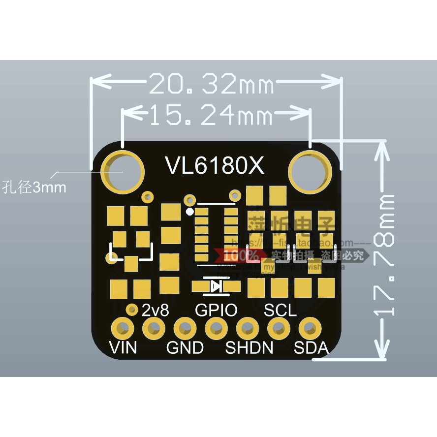 Cảm biến VL6180X Cảm biến phạm vi quang học Công cụ cân bằng ô tô Tìm phạm vi Độ chính xác cao Phạm vi gần