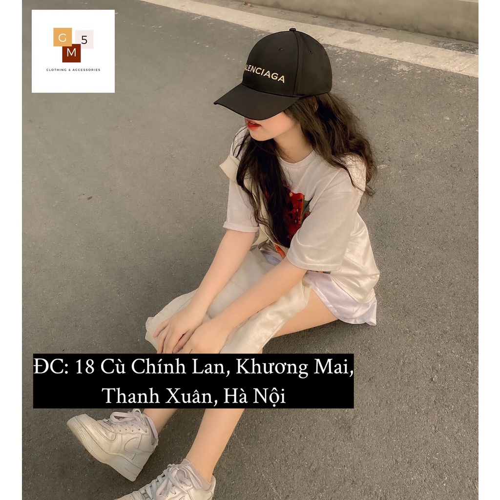 Mũ lưỡi trai thêu chữ Balenciaga màu đen, Nón kết form cứng cáp chuẩn store full box