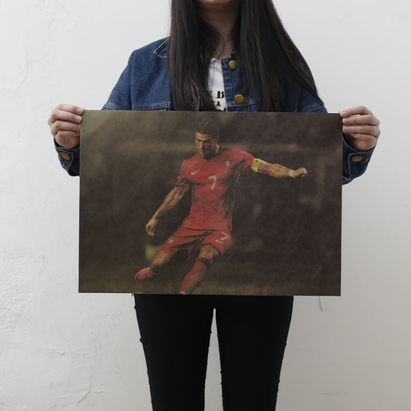 1 Tấm Áp Phích Dán Tường Hình Cầu Thủ Bóng Đá Messi Bec Beckham