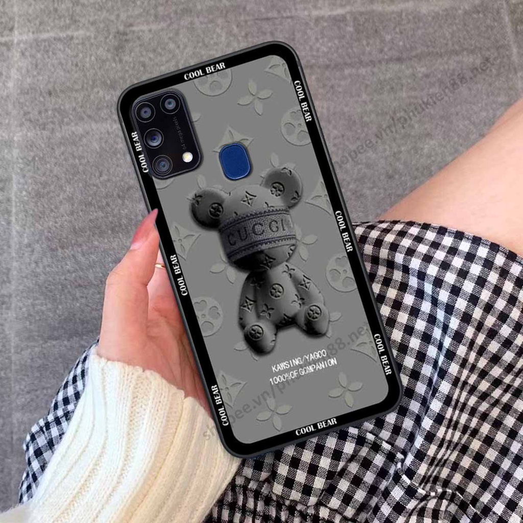 Ốp Samsung M31 bear, k@ws thương hiệu phong cách ốp lưng thời trang cao cấp
