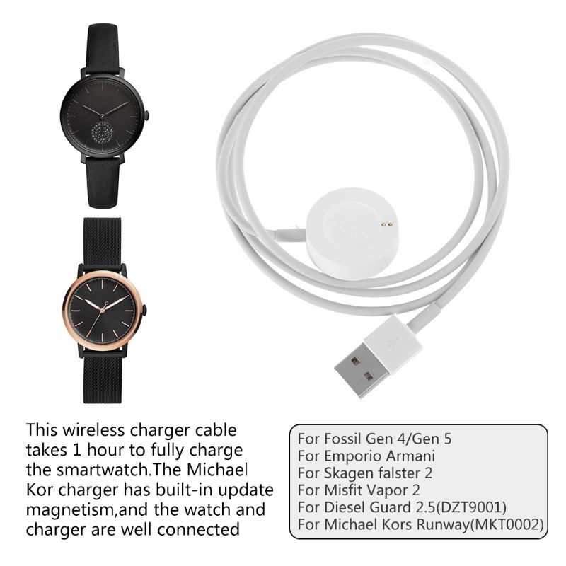 Dây cáp sạc USB cho đồng hồ thông minh Fossil-Gen 4 Explorist/Venture/Gen 5 Carlyle/Julianna