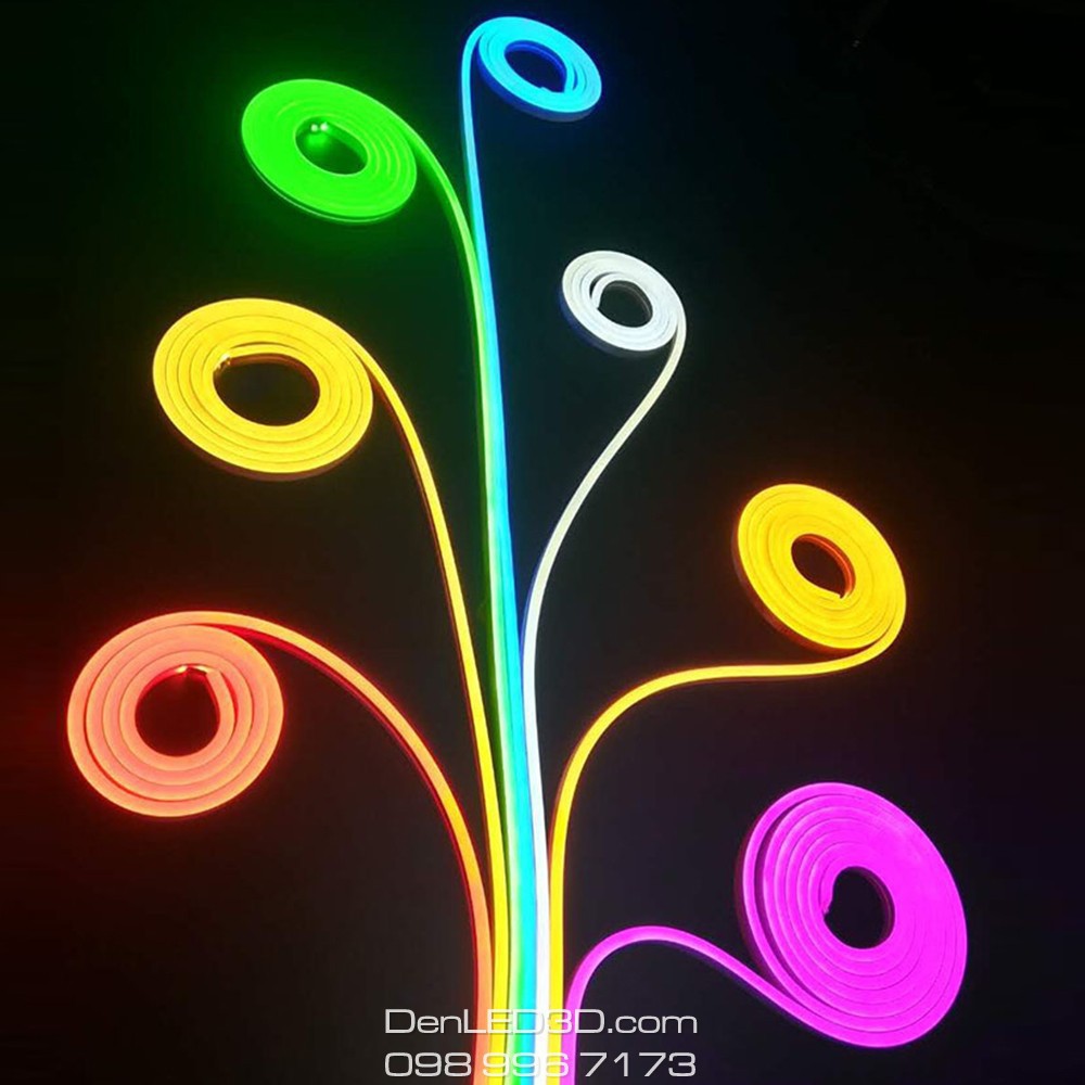 Led dây Neon – Dây Led Neon Flex 12V Ngoài Trời (6 x 12mm) Khoảng cách cắt 2.5cm chuyên dùng uốn chữ logo