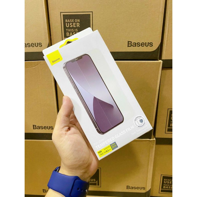 bộ 2 kính cường lực dẻo iphone 12 , 12 pro , 12 pro max chính hãng baseus